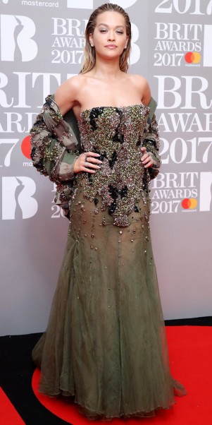 LONDON, ENGLAND - FEBRUARY 22:  (EDITORIAL USE ONLY)  Singer Rita Ora attends The BRIT Awards 2017 at The O2 Arena on February 22, 2017 in London, England.  (Photo by Mike Marsland/Mike Marsland/WireImage)