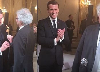 بالفيديو – فخر لبناني جديد..الرئيس الفرنسي يكرم الكاتب أمين معلوف بوسام الاستحقاق الوطني