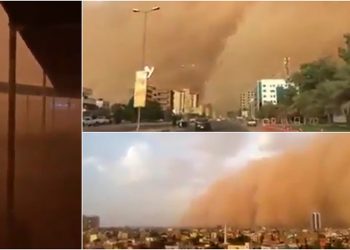 بالفيديو – “منخفض التنين” ينطلق من العراق بعاصفة رملية ضخمة تتجه نحو مصر، الأردن ولبنان!