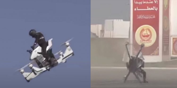 بالفيديو – فشل وتحطم دراجة طائرة في اختبار لشرطة دبي ونجاة الطيار بأعجوبة