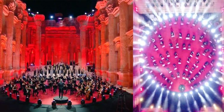 بالفيديو – هياكل قلعة بعلبك تضج بالحياة والأمل بحفل مباشر جمع الملايين على حب لبنان