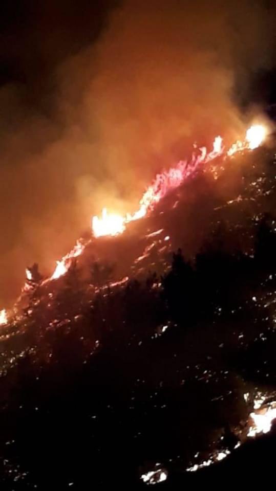 حريق ضخم في شمال لبنان والنيران تلتهم الجبال وتصل الى البيوت 1