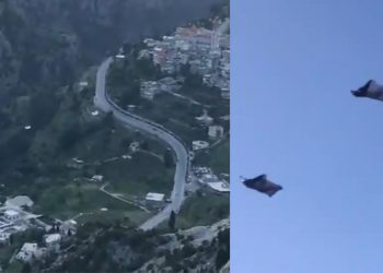 بالفيديو – ثلاثة شبان يطيرون في سماء لبنان بطريقة جنونية
