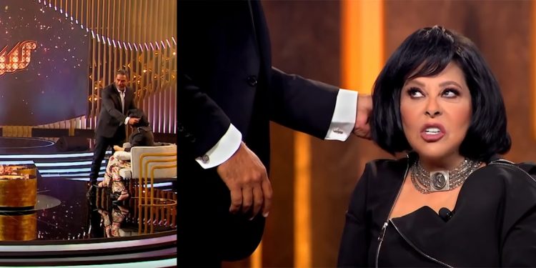 بالفيديو أمير كرارة يشد شعر إسعاد يونس على الهواء