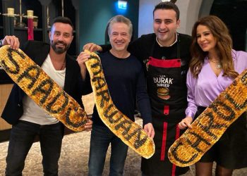 بالفيديو الشيف بوراك يجمع كارول سماحة و مروان خوري و سعد رمضان في دبي