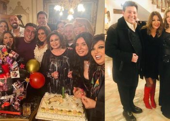 اشهر نجوم مصر يجتمعون في حفل عيد ميلاد إلهام شاهين