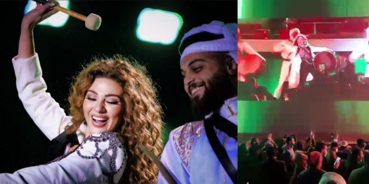 ميريام فارس تشعل حماس مسرح فورمولا إي وتطلق اغنيتها العراقية الجديدة 1 ميريام فارس تشعل حماس مسرح فورمولا إي وتطلق اغنيتها العراقية الجديدة
