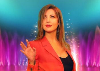 نانسي عجرم تكلل نجاح سلامات بعرض مائي مبهر في نافورة دبي