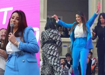 رضوى الشربيني تدخل في نوبة بكاء بعد تكريمها مع ابنتها
