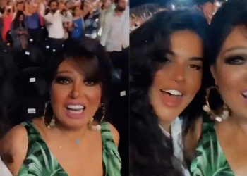 فيفي عبده بحفل كاظم الساهر مع ابنتها في مصر وتشارك بوصلة رقص