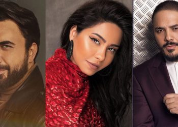 شيرين مع رامي عياش ونادر الأتات بحفل عيد الحب في لبنان