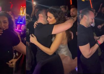 بالفيديو حبيب نادين نسيب نجيم يفاجئها يوم عيد ميلادها ويطلب يدها