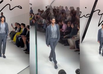 بالفيديو لؤي علامة يشارك في عرض جورجيو ارماني