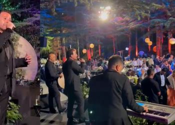 عاصي الحلاني يحول حفل زفاف في غابة الأرز بشري الى مهرجان