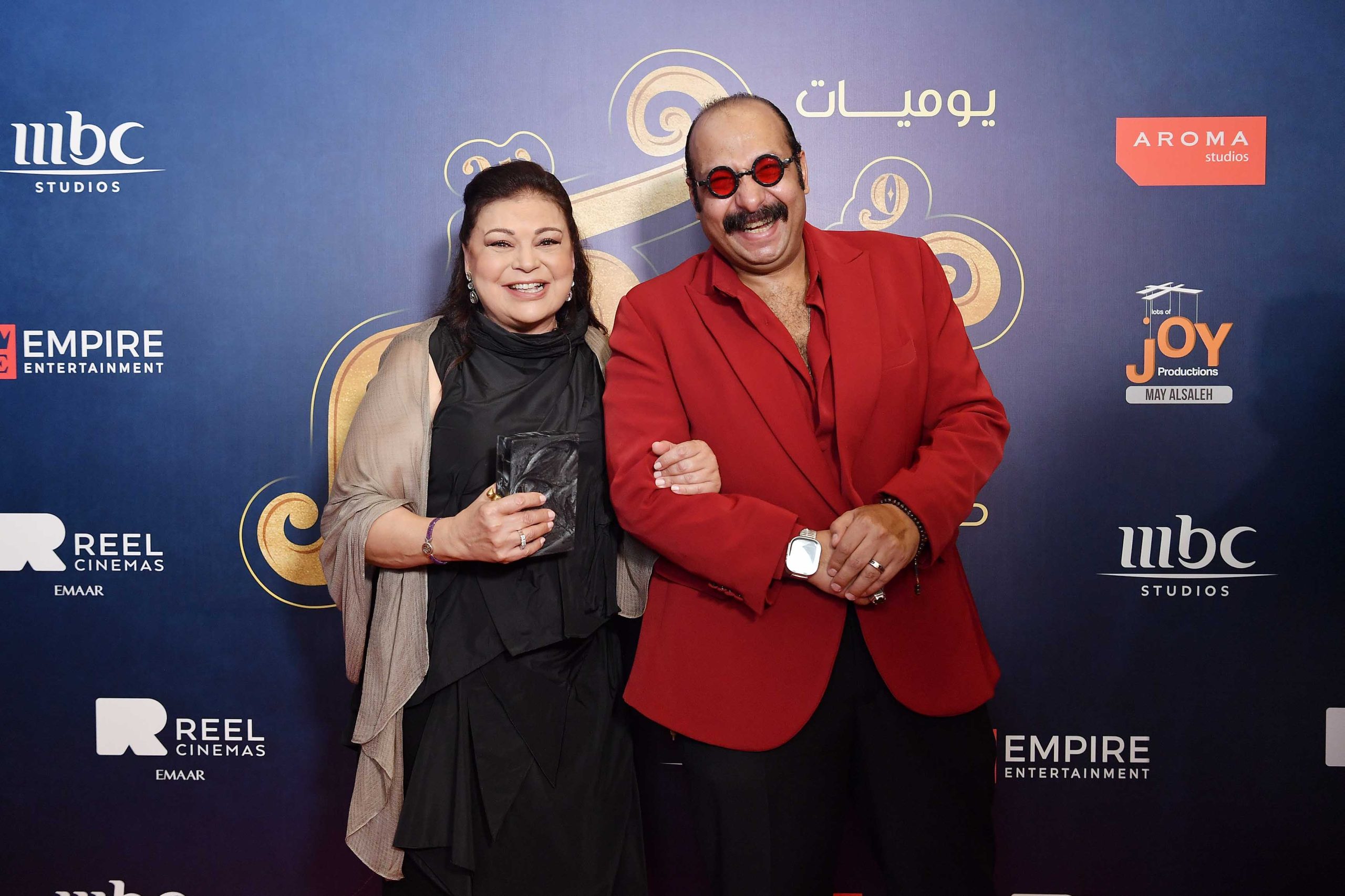 2 MBC GROUP Sukkar Premiere in Dubai Magda Zaki and Mohamad Tharwat scaled