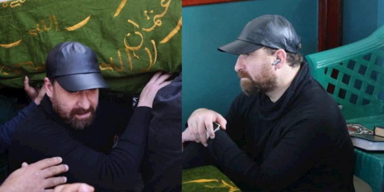 بالصور نضال الشافعي وحزن كبير في جنازة زوجته